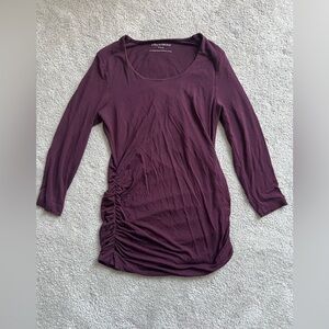 A Pea in the Pod Plum Purple Maternity Long Sleeve Ruched Top M